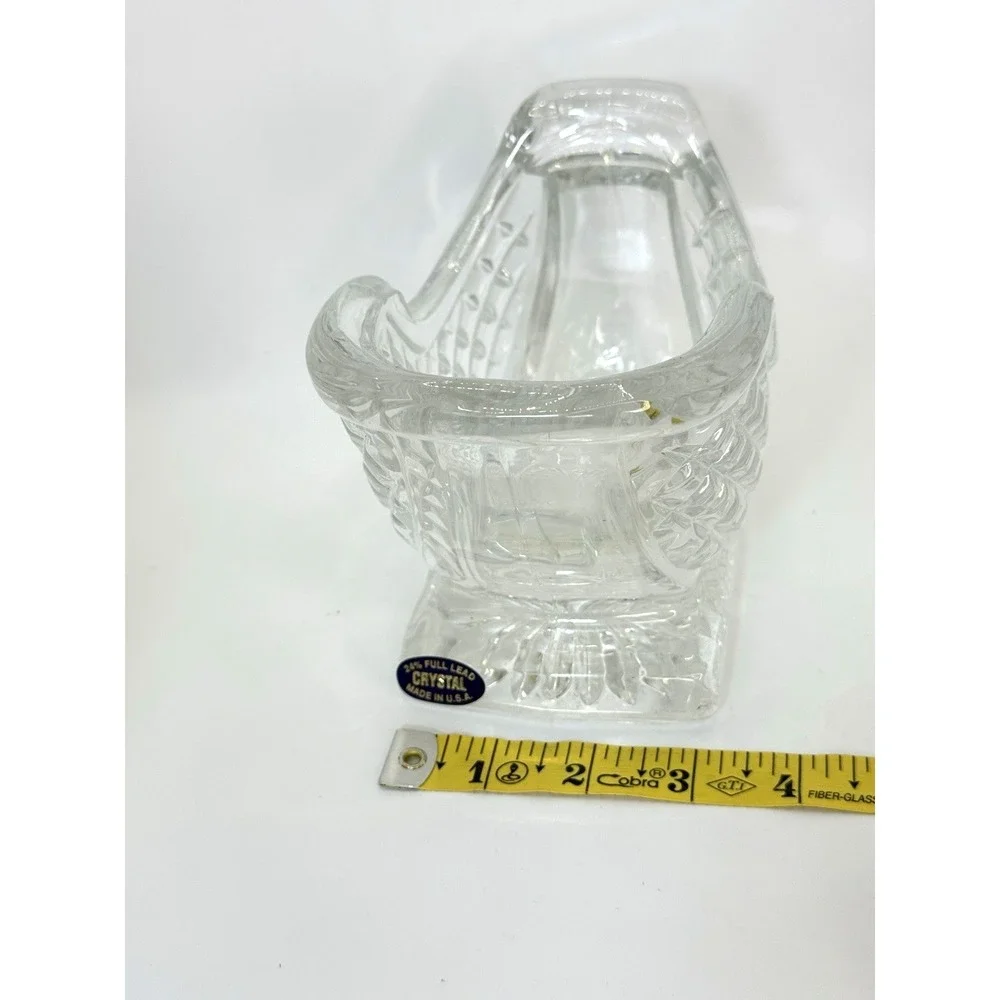 Vintage St George Crystal Holiday Sleigh 24% Lead USA‎ Candy Dish NIB Giftware